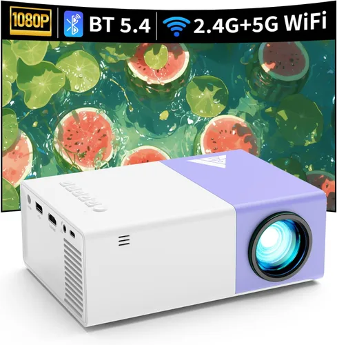 Mini proyector con WiFi, proyectores portátiles de película HD de 1080P, compatible al aire libre con teléfono/tableta/computadora portátil/TV