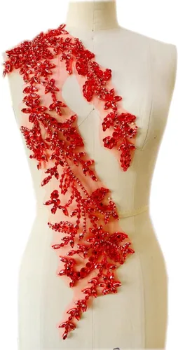 Miniatura 23 de PLune Diamantes de imitación acrílicos brillantes hechos a mano en apliques de encaje, cuentas de costura, parches para accesorios para vestido