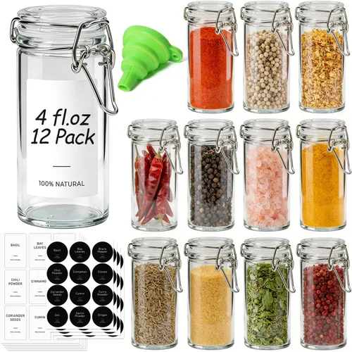 Miniatura 20 de ComSaf Recipientes de vidrio de 71 onzas con tapas herméticas de abrazadera (juego de 3), tarros grandes de fermentación y despensa de 2.1 L