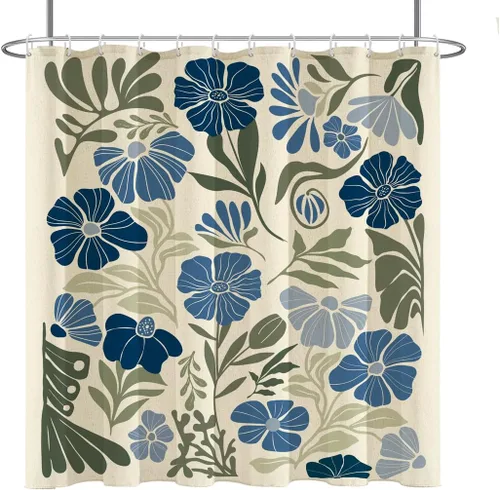 Miniatura 38 de Black Floral Shower Curtain Stall Small Half Single Mini Boho Flower Farmhouse Vintage Gothic Abstarct Retro Funky Botanical Moody Fabric Cloth