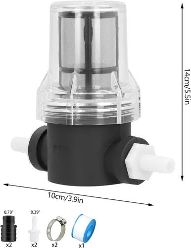 Miniatura 2 de Filtro de cerveza en línea, filtro de agua de 100 mallas de 150 micrones, dispositivo de filtración de filtro en T de plástico, alimentación por