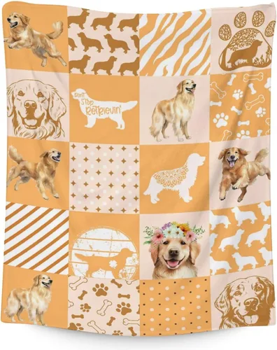 Miniatura 12 de Golden Retriever - Manta para niñas, tamaño de regazo de 30 x 40 pulgadas, manta de felpa suave y mullida, manta colorida y linda para sala de estar