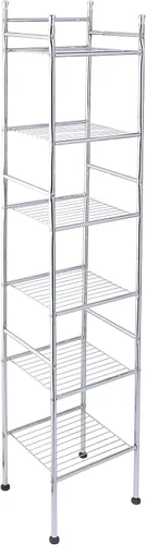 Miniatura 3 de Honey-Can-Do BTH-03484 Estante de baño de metal de 6 niveles, 12.6 pulgadas de largo x 11 pulgadas de ancho x 59.8 pulgadas de alto, cromado