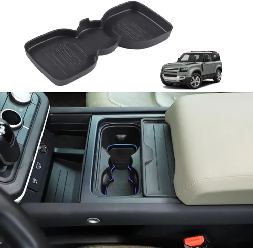 YIWANG Para Land Rover Defender 90 110 2020-2022 Car Styling ABS Negro Caja de almacenamiento central de coche Caja de teléfono Accesorios de coche