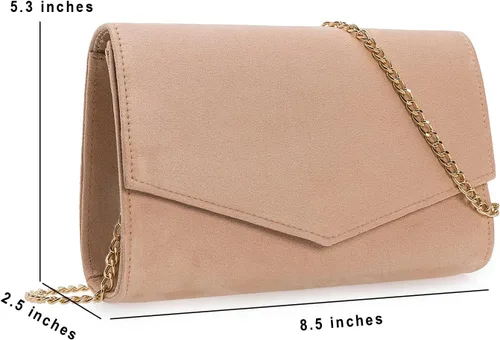 Miniatura 7 de Bolso de noche para mujer, bolso de mano elegante, bolso de ante sintético para boda