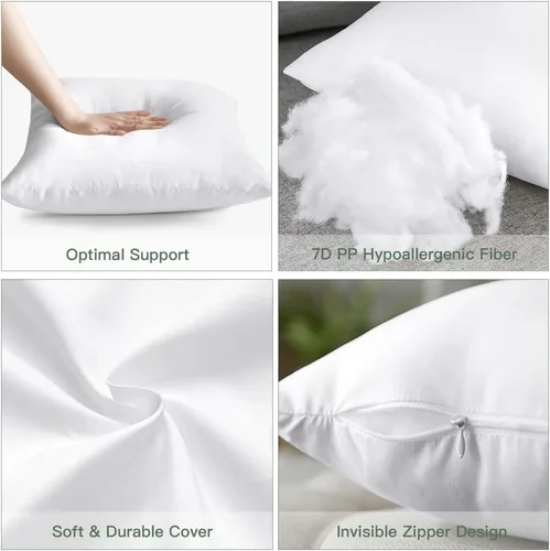 Miniatura 4 de OTOSTAR Paquete de 2 rellenos de almohada, 12 x 20 pulgadas, almohadillas de cojín interiores suaves y esponjosas, rellenos de cojín decorativos