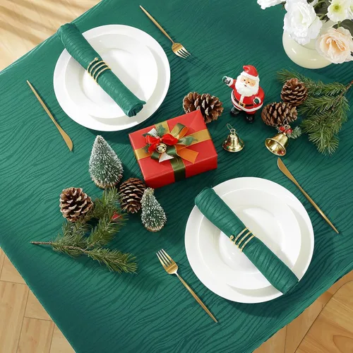 Miniatura 17 de MATIRUG Mantel de jacquard negro, tela de mesa suave y sin arrugas, resistente a derrames y con textura para graduación, cocina, comedor, decoración