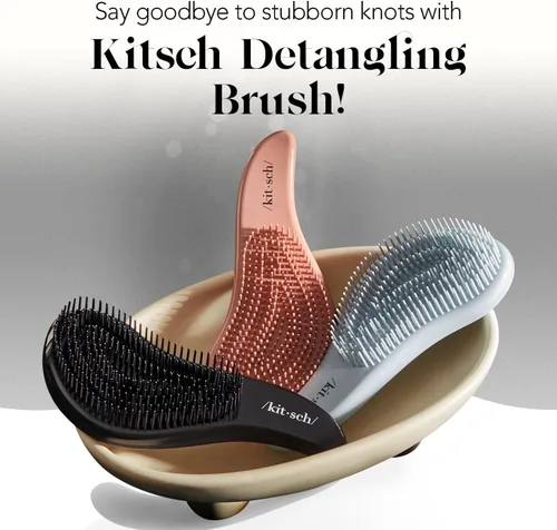 Miniatura 7 de Kitsch Cepillo desenredante – Cepillo suave para cabello rizado con cerdas flexibles para todo tipo de cabello – húmedo o seco Cepillos Terracota