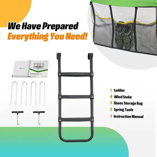 Miniatura 8 de Exacme Trampolín rectangular de 7 x 10, 8 x 12, 9 x 14 pies, para niños, dobles aberturas de cerramiento, trampolín rectangular pequeño para Verde