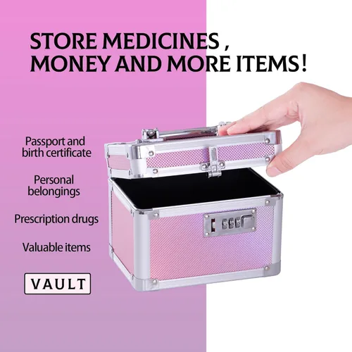 Miniatura 4 de Cajas pequeñas con cerradura de combinación para medicamentos con código para artículos personales, caja de seguridad para medicamentos y documentos