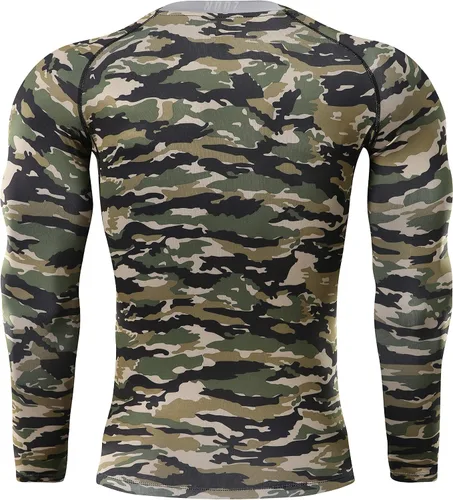Miniatura 3 de NOOZ Camisa de compresión de manga larga con cuello redondo para hombre