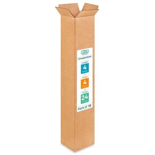 Miniatura 56 de IDL Packaging Paquete de 5 cajas de envío altas de 8 x 8 x 48 pulgadas, extra resistentes de 200 libras frente a caja regular, cajas de mudanza