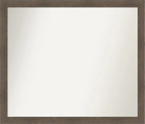 Miniatura 512 de Amanti Art Espejo de pared personalizado no biselado (24 x 27 pulgadas), marco estrecho de nogal chipre - varios tamaños personalizados - Espejo