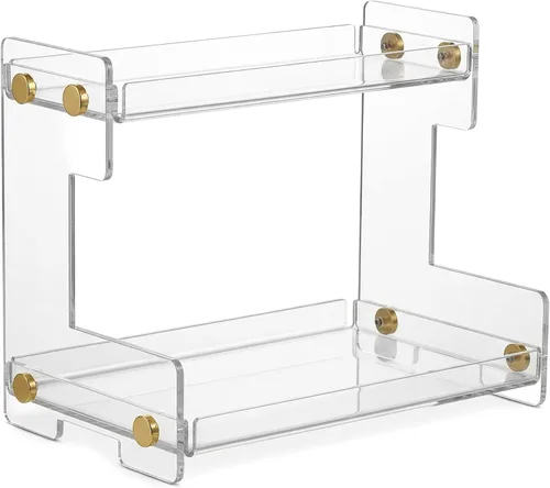 Miniatura 6 de FFK Organizador de baño para encimera, almacenamiento de 2 niveles: organizador de encimera de baño, soporte de acrílico para almacenamiento