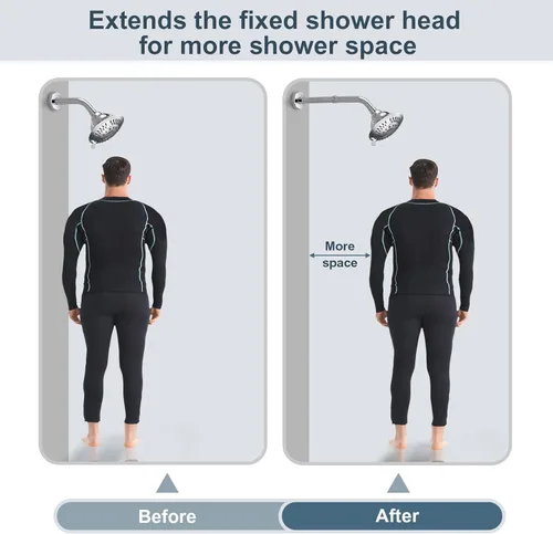 Miniatura 6 de BRIGHT SHOWERS Extensor de brazo de ducha para lluvia y cabezal de ducha de mano, brazo de extensión de cabezal de ducha de 6 pulgadas, extensión