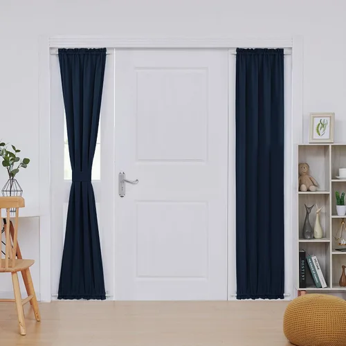 Miniatura 23 de Cortina térmica para puerta con bolsillo para barra, opacas, tratamiento de ventanas con ojales y ojales Deconovo 1 panel