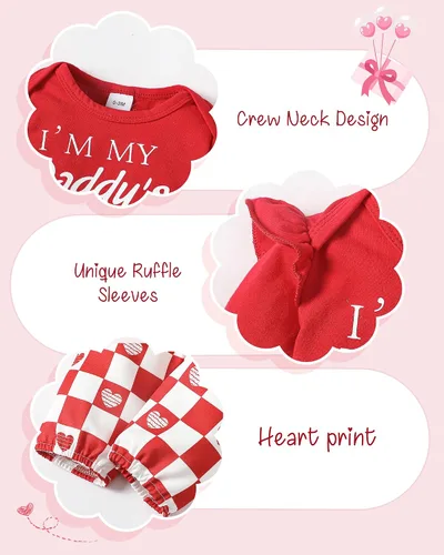 Miniatura 10 de SUNNY PIGGY Ropa para bebé recién nacida, con volantes, mameluco de algodón floral, conjunto de pantalones de algodón para niñas