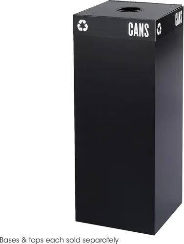 Miniatura 3 de Safco 2983BL - Base de receptáculo de reciclaje cuadrada pública, 37 galones (parte superior se vende por separado), color negro