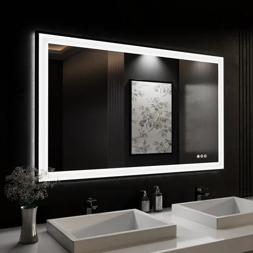 Miniatura 62 de ISKM Espejo LED con marco para baño de 40"x30", espejo de baño LED regulable con luces, antivaho, espejo iluminado frontal y retroiluminado de 3