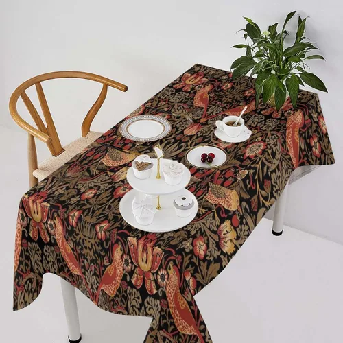 Miniatura 23 de Mantel de Mesa William Morris, Diseño Original William Morris Rústico de Granja Familiar con Estampado Étnico Mínimo para Decoración de Fiesta