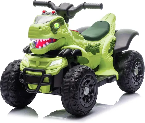 Miniatura 10 de Bluefun Dinosaurio eléctrico de 4 ruedas para montar, ATV para niños, 12V, con música, Bluetooth y luces LED, regalo de cumpleaños para niños de 3