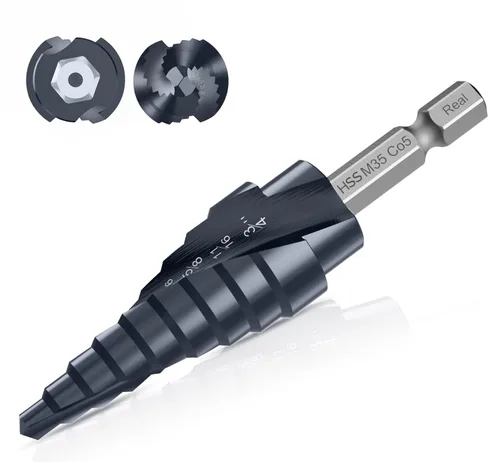 Miniatura 9 de Juego de Brocas de Paso, de 1/4" a 2-3/8", Broca de Paso de Vástago Hexagonal de Acero de Alta Velocidad para Acero Inoxidable, Metal, Aluminio