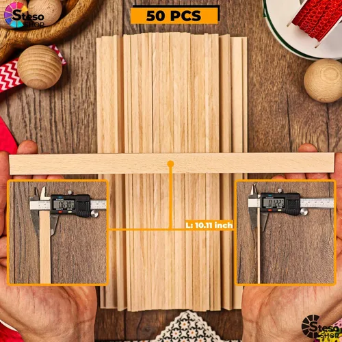 Miniatura 5 de Palitos de madera para manualidades de alta calidad – Palitos de madera dura para manualidades – Palitos de pintura de madera para manualidades