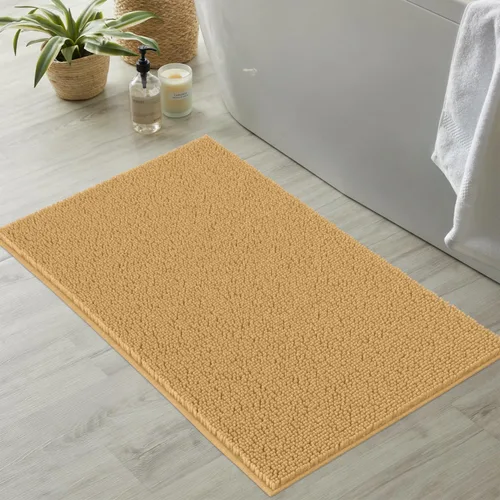 Miniatura 164 de LuxUrux Tapete de microfibra afelpada, de felpilla extrasuave, pelo largo de 1 pulgada, muy absorbente, para baño o ducha, lavar y secar a máquina