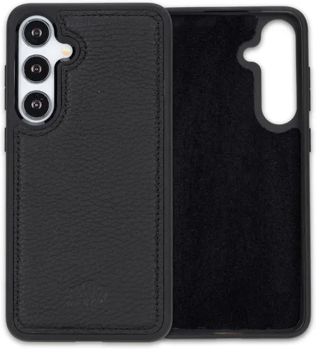 BLACKBROOK Funda de piel de alta calidad a presión compatible con Samsung Galaxy S24, elegante funda de cuero de grano completo con la máxima