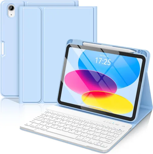 Miniatura 11 de BQSS Funda para iPad (A16) de 11ª y 10ª Generación con Teclado, Activación/Suspensión Automática, Funda con Teclado Bluetooth Inalámbrico