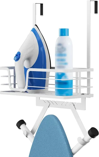 Miniatura 10 de KES HIR501B-BK - Soporte para tabla de planchar sobre la puerta, colgador de tabla de planchar para organización y almacenamiento de lavandería