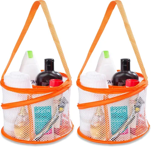 Miniatura 17 de Organizador personal de baño de 8" x 6", con 3 compartimientos grandes para organizar accesorios y con un agujero de drenaje en la parte inferior