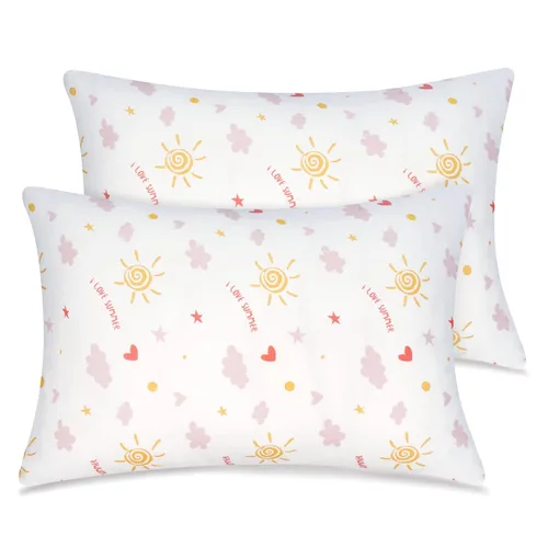 Miniatura 20 de Zenssia Juego de 2 fundas de almohada de algodón orgánico para niños pequeños, 13 x 18 pulgadas, con cierre de sobre, fundas de almohada suaves