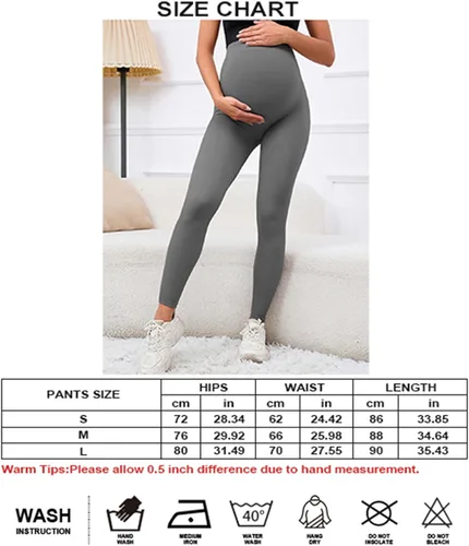 Miniatura 7 de X-SNOW FALCON Pantalones de maternidad para mujer, 2 piezas, sin costuras, leggings de yoga sobre el vientre para entrenamientos y uso diario
