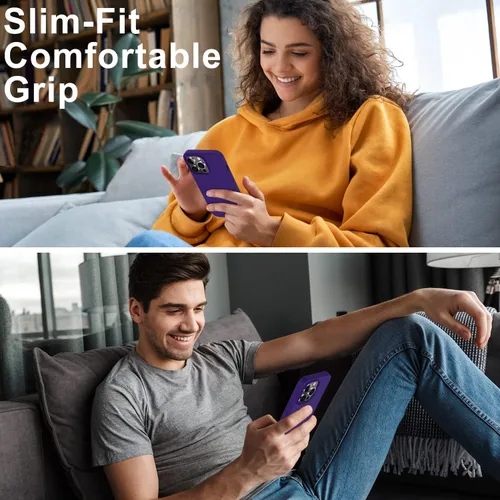 Miniatura 2 de DEENAKIN Funda compatible con iPhone 14 Pro Max con protector de pantalla, funda de goma de silicona suave para mujeres, niñas, mujeres y niñas