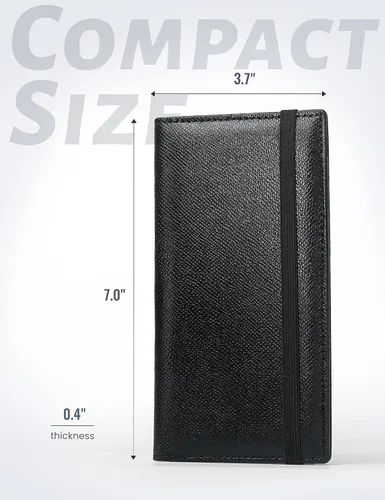 Miniatura 128 de Yarnic Funda para chequera personal, soporte para chequera con soporte para bolígrafo y divisor de plástico transparente integrado para cheques Rosa
