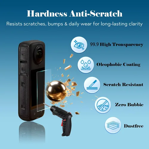Miniatura 4 de Protector de pantalla para accesorios de aire Insta 360 X4, pantalla LCD de vidrio templado Insta360 X4, Ultra HD, dureza 9H, resistente a