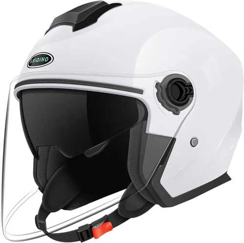 Casco de motocicleta abierto para adultos 3/4, con doble visera, para moto, scooter, ebike, ciclomotor, para hombres y mujeres, aprobado por el DOT