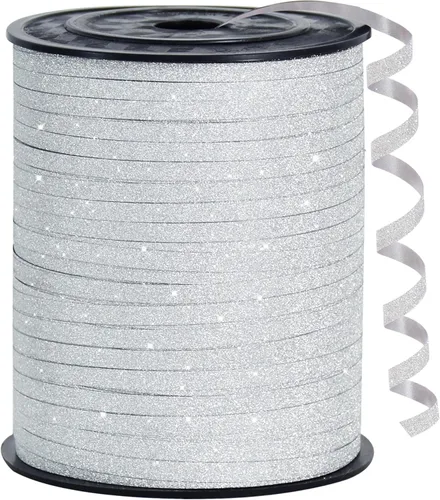 Miniatura 33 de BEISHIDA Cinta Plateada Rizada Ondulada de 500 Yardas, Cuerda para Globos, Rollo Metálico Brillante para Cinta de Envolver Regalos para Fiestas