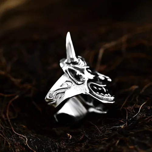 Miniatura 3 de Anillos de calavera de acero inoxidable, anillo de muerte grueso y vanguardista para hombres