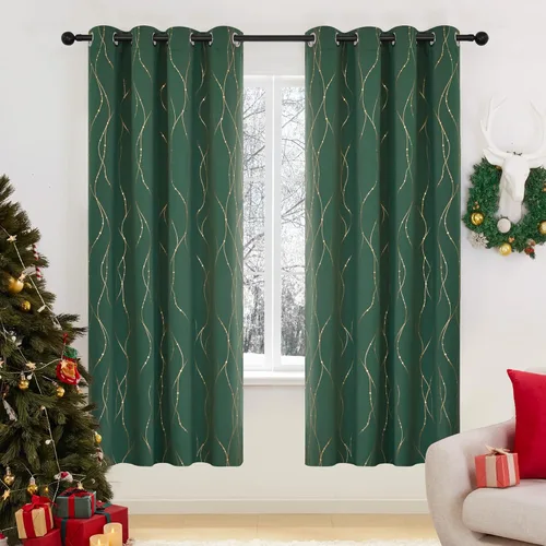 Miniatura 58 de Deconovo Cortinas opacas, 2 paneles, 52 x 72 pulgadas, cortinas con aislamiento térmico para oscurecer la habitación, con ojales para dormitorio