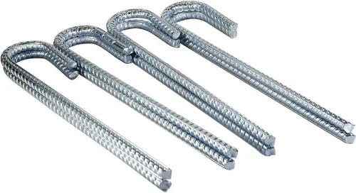 Miniatura 21 de Pinnacle Mercantile - Juego de estacas de refuerzo con extremo en forma de gancho, resistentes, acero inoxidable, 12 pulgadas, punta cincelada