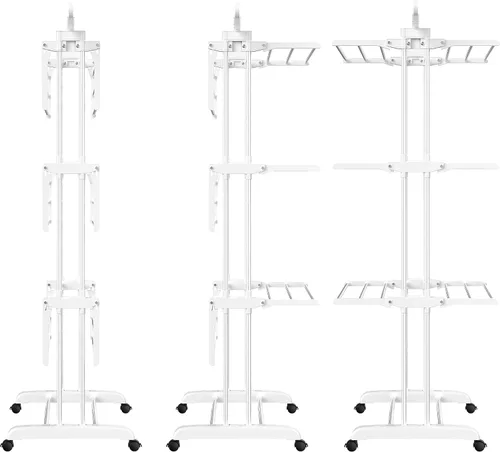 Miniatura 8 de HOMIDEC Tendedero de secado de ropa plegable grande de 4 niveles (67.7 pulgadas de alto x 19.7 pulgadas de ancho x 30 pulgadas de largo), móvil