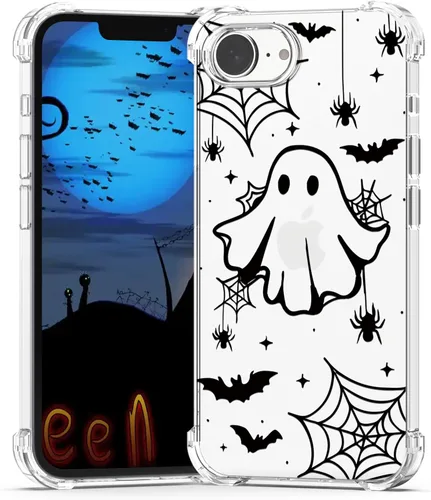 Miniatura 41 de Funda de Halloween para Google Pixel 6A transparente con diseños de murciélagos fantasmas, funda para teléfono para niñas, elegante, delgada, a