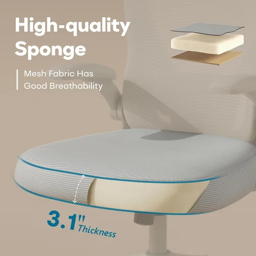 Miniatura 7 de SeekFancy Silla de Oficina Ergonómica M903, Silla de Escritorio para Computadora con Ruedas, Silla de Oficina de Malla de Respaldo Alto con Soporte