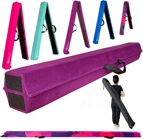 Miniatura 14 de MARFULA Viga de Gimnasia Plegable de 6 PIES / 8 PIES / 9 PIES Viga de Equilibrio de Espuma para Suelo - Extra Firme - Cubierta de Gamuza - Parte
