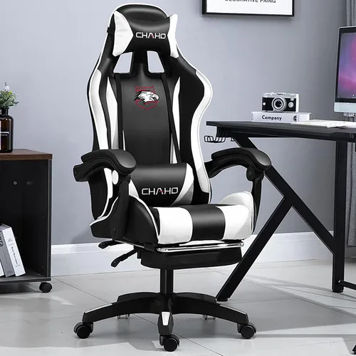 Miniatura 11 de KEUVEN Silla para videojuegos, silla de computadora con reposapiés y soporte lumbar, silla de juego ajustable en altura con asiento giratorio