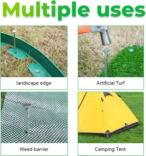 Miniatura 7 de Estacas para Paisajismo Galvanizadas de Servicio Pesado de 6.3 Pulgadas, (Paquete de 300) Picos de Metal en Espiral para Césped para Césped