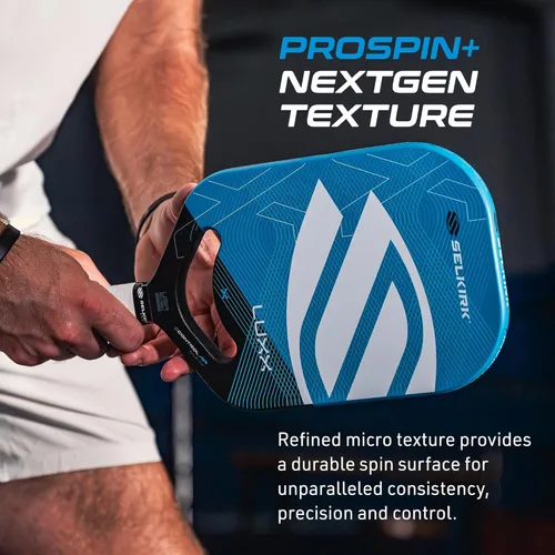 Miniatura 7 de Selkirk Sport LUXX Control Palas de pickleball de fibra de carbono Florek con un núcleo de polipropileno X7, la pala de pickleball está diseñada Azul