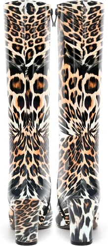 Miniatura 186 de AMBELIGHT Botas altas hasta la rodilla con cremallera y puntera puntiaguda para mujer, de patente sólida, tacón alto, 3.3 pulgadas